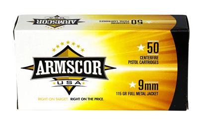 Armscor 9mm 115gr Fmj 50/1000